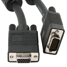 35ft SVGA HD15 Male-Female Monitor Extension Cable w/ Ferrites