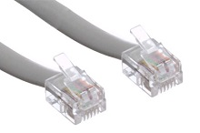 1ft RJ11 4 Conductor 6P4C Silver Satin Reserved Telephone Cable